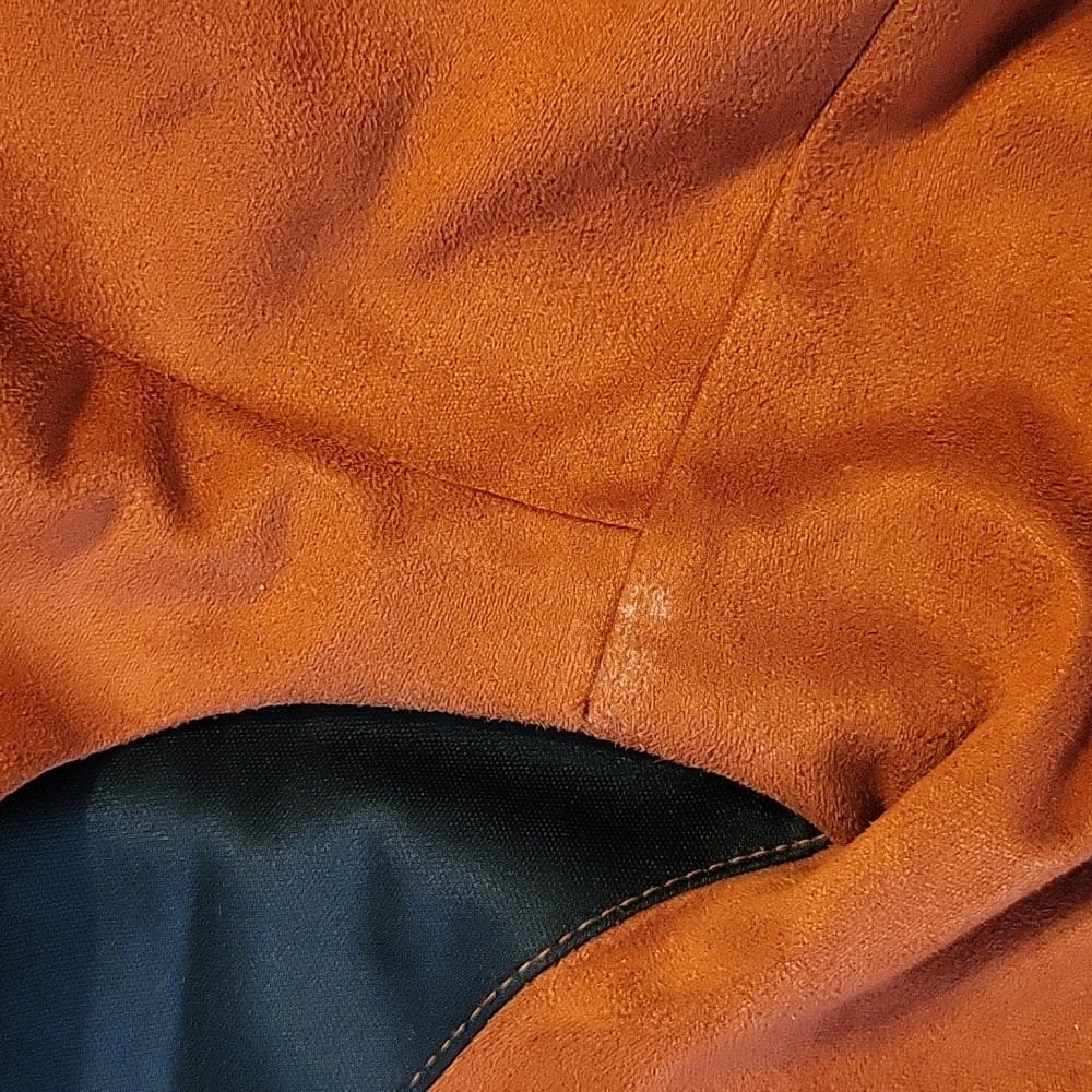 Fashion Union Suede Burnt Orange Rust Mini Dress Cutouts Zippered Back - Picture 6 of 9